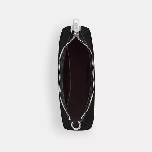 NWT! Stunning Coach Black Leather Teri Shoulder Bag With Silver Hardware - Picture 3 of 11